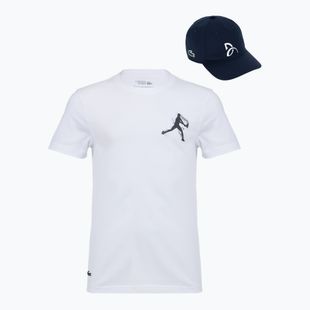 Tricou de tenis Lacoste pentru bărbați TH1044 alb/albastru navy