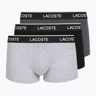 Boxeri pentru bărbați Lacoste 5H1300 3 pack silver chine/flagstone/black