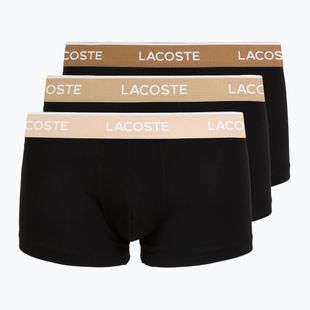 Boxeri pentru bărbați Lacoste 5H1297 3 pack black/sisal/viennese/cookie