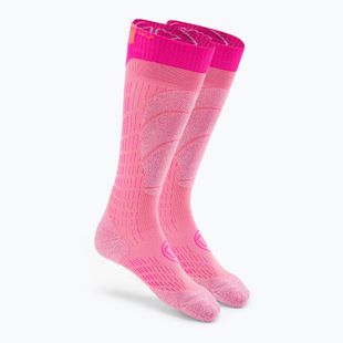 Șosete de schi pentru copii SIDAS Ski Merino roze CSOSKMEJR22_PIPU