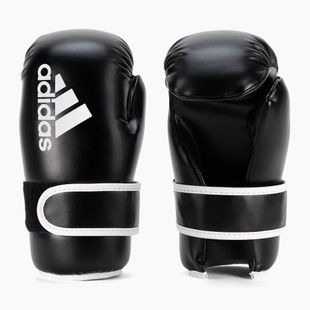 Mănuși de box adidas Point Fight Adikbpf100 negru-albe ADIKBPF100