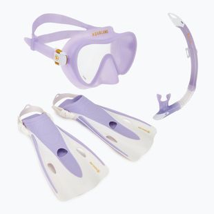 Set de snorkeling  Aqualung Nabul mască + tub+ labe translucid purple