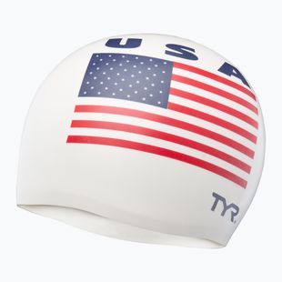 Cască de înot TYR USA Silicone white