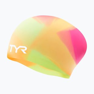 Cască de înot TYR Tiedye Long Hair Multicolor Jr yellow/pink/orange