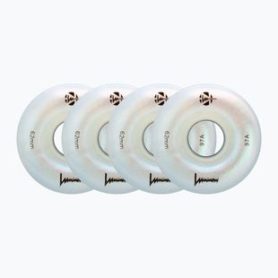 Roți pentru role FR Skates Luminous Led Quad Wheel 62mm/97A X4 white pearl