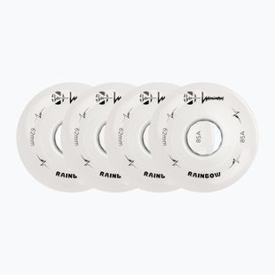 Roți pentru role FR Skates Luminous Led Quad Wheel 62mm/85A Sixies 6LED X4 rainbow/white