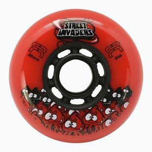 Roți pentru role FR Skates Street Invaders Wheels 80mm/84A X4 red/black