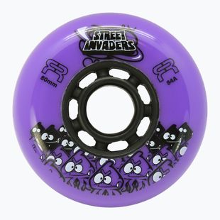Roți pentru role FR Skates Street Invaders Wheels 80mm/84A X4 purple/black