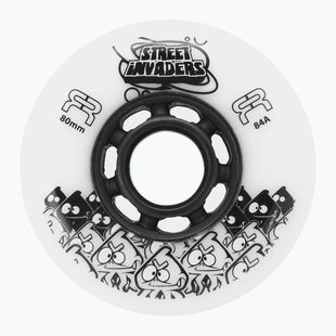 Roți pentru role FR Skates Street Invaders Wheels 80mm/84A X4 white/black