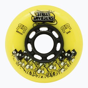 Roți pentru role FR Skates Street Invaders Wheels 80mm/84A X4 yellow/black