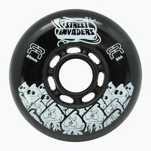 Roți pentru role FR Skates Street Invaders Wheels 84mm/84A X4 black/black