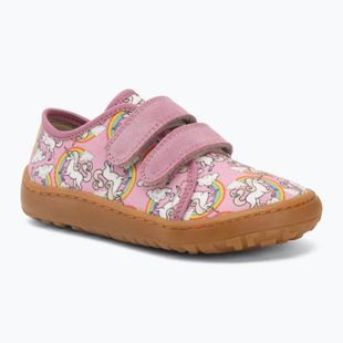 Încălțăminte barefoot pentru copii Froddo Canvas white/pink