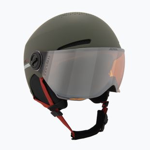 Cască de schi pentru copii  Alpina Zupo Visor Q-Lite olive/ red matt