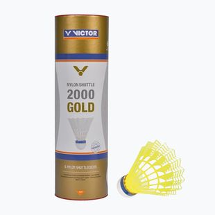 Fluturași de badminton VICTOR Nylon Shuttle 2000 slow 6 buc. yellow
