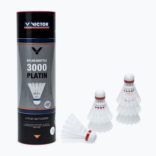 VICTOR Săgeți de badminton Nylon Shuttle 3000 6 buc, alb 101519