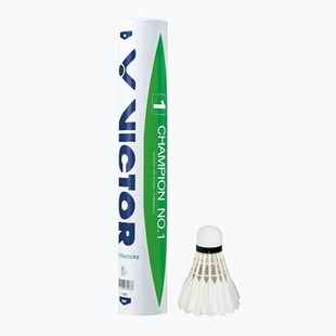 Bastoane badminton VICTOR Champion No 1 12 buc alb.