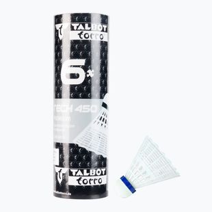 Talbot-Torro Tech 450 volane de badminton, Nylon Premium 6 buc. alb 469182