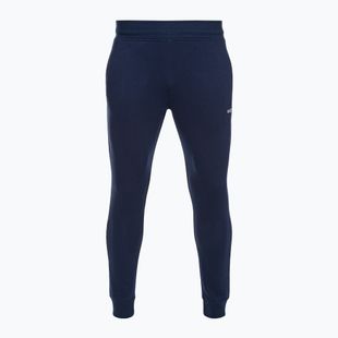 Pantaloni de fotbal pentru bărbați Capelli Basics Adult Tapered French Terry pentru bărbați, bleumarin/alb
