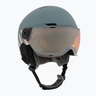 Cască de schi pentru copii  UVEX Rocket Visor Jr rhino/blush matt/mirror silver/lasergold lite
