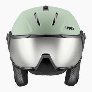 Cască de schi UVEX Instinct Visor oxid green matt/mirror silver/smoke