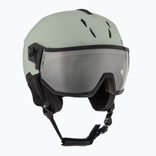 Cască de schi UVEX Instinct Visor oxid green matt/mirror silver/smoke