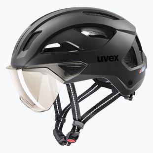 Cască de bicicletă UVEX Stride Visor black matt/litemirror silver