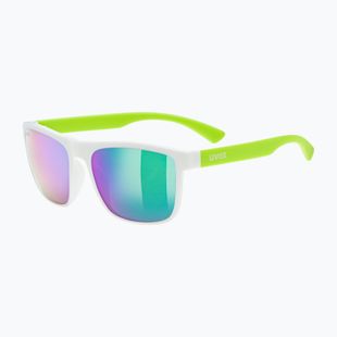 Ochelari de soare pentru copii UVEX Rookie Jr white lime m./mirror green