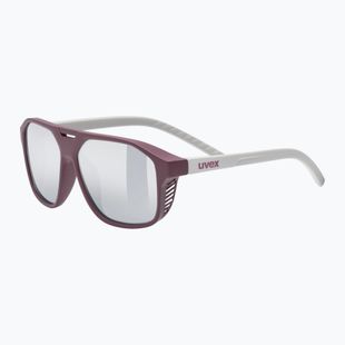 Ochelari de soare pentru copii UVEX Cosmic Jr cranberry/grey matt/mirror silver