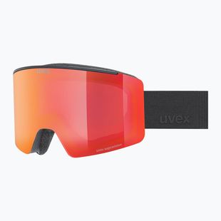 Ochelari de schi UVEX Ignite FM S3 black matt/mirror red