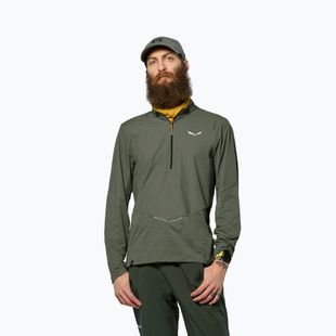 Longsleeve pentru brăbați Salewa Pedroc Dry Wind Half Zip Tee faded green