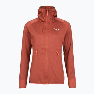 Bluză de trekking pentru femei Salewa Agner Hybrid PL/DST FZ Hoody etruscan red melange