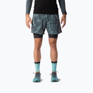 Pantaloni scurți de alergare pentru bărbați DYNAFIT Trail Reflective 2in1 cinder