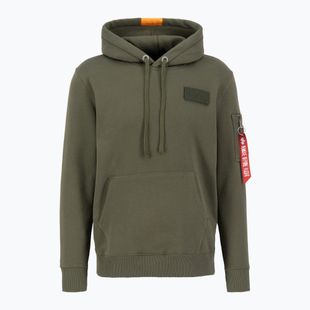 Bluză pentru bărbați Alpha Industries Red Stripe Hoodie dark green
