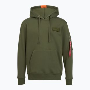 Bluză pentru bărbați Alpha Industries Red Stripe Hoodie dark green