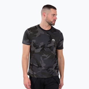 Tricou pentru bărbați Alpha Industries Basic Small Logo Camo black camo