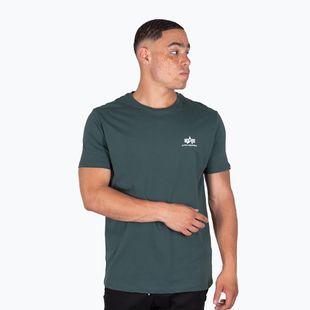 Tricou pentru bărbați Alpha Industries Basic Small Logo navy green