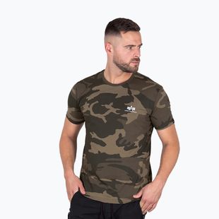 Tricou pentru bărbați  Alpha Industries Basic Small Logo Camo olive camo