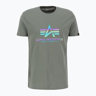 Tricou pentru bărbați  Alpha Industries Basic Rainbow Reflective vintage green