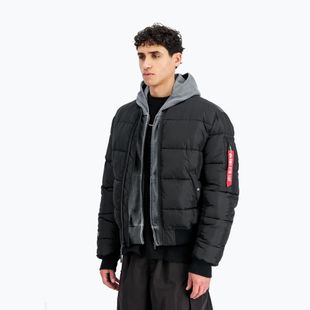 Geacă izolată pentru bărbați Alpha Industries MA-1 Logo Puffer Bomber black