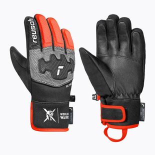 Mănuși de schi pentru copii Reusch Worldcup Warrior Prime R-Tex XT black/silver/fluo red