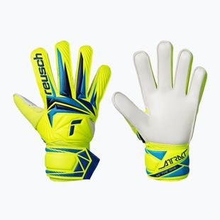Mănuși de portar pentru copii Reusch Attrakt Solid Junior safety yellow/blue