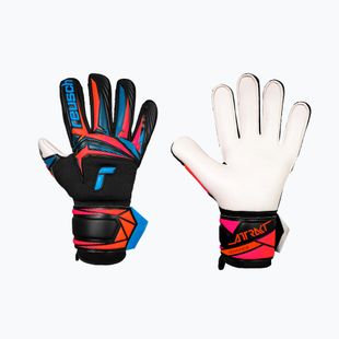 Mănuși de portar Reusch Attrakt Advance black/aqua blue/shocking orange