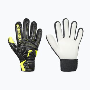 Mănuși de portar pentru copii Reusch Attrakt Starter Solid Finger Support Junior black/safety yellow