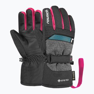 Mănuși de schi pentru copii Reusch Rocket GORE-TEX black/black melange/pink glo