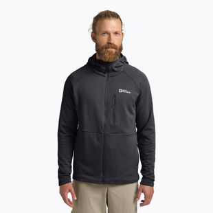 Hanorac pentru bărbați Jack Wolfskin Kolbenberg Hooded Full Zip phantom