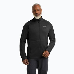 Bluză de trekking pentru bărbați Jack Wolfskin Peak District Full Zip black