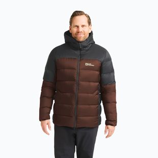 Geacă cu puf pentru bărbați Jack Wolfskin Nebelhorn Down Hoody hot choc
