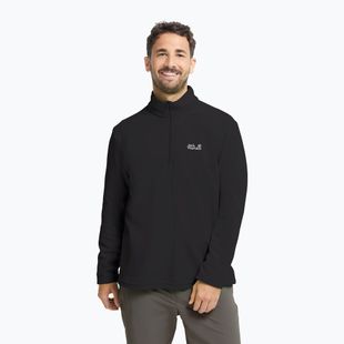 Bluză fleece pentru bărbați Jack Wolfskin Taunus 100 Half Zip black