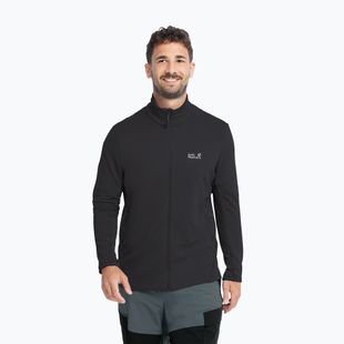 Bluză de trekking pentru bărbați Jack Wolfskin Litestride Full Zip black