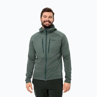 Geacă hibrid pentru bărbați Jack Wolfskin Alpgrat Pro Ins Fz verde gard viu
